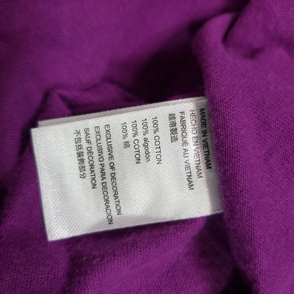 Converse GIRLS purple silver glitter star tee size large